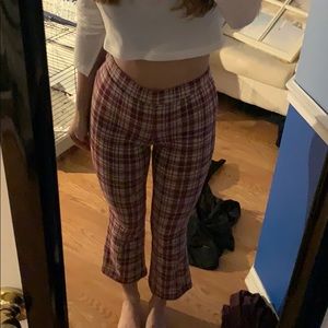 Plaid flare pants forever 21 XS